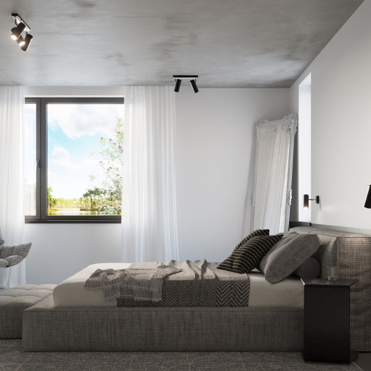 DIREZIONE 2 plafondlamp 2 spots cilinder GU10 zwart