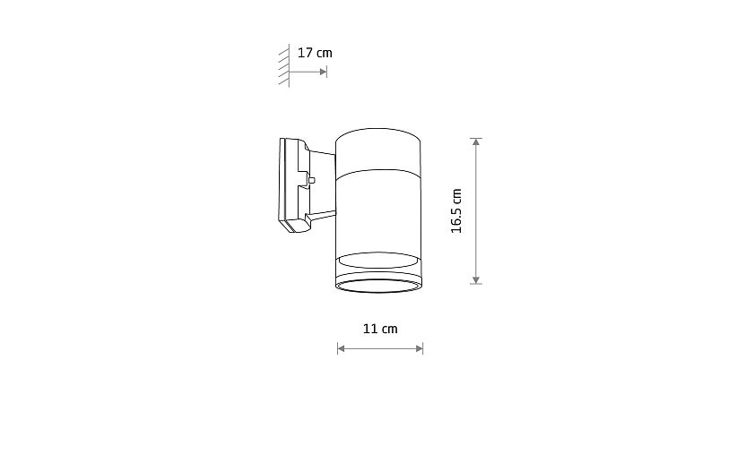 Rockano E27 buitenwandlamp spot IP44 grafiet