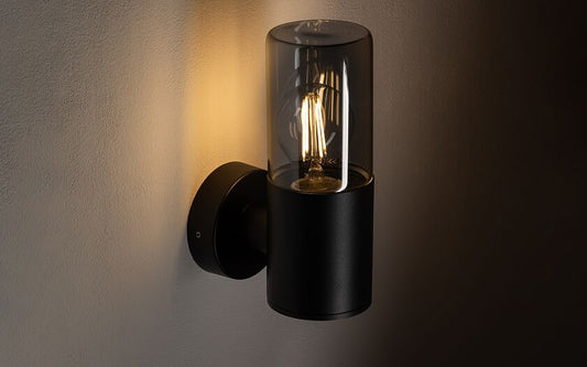 Idano E27 buitenwandlamp rookglas IP44