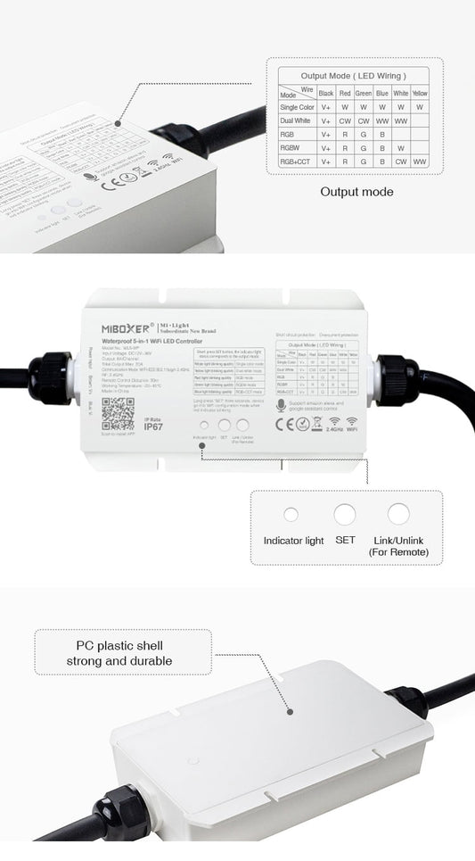 Mi-Light 4-Zone RGB+CCT Controller (WL5-WP)