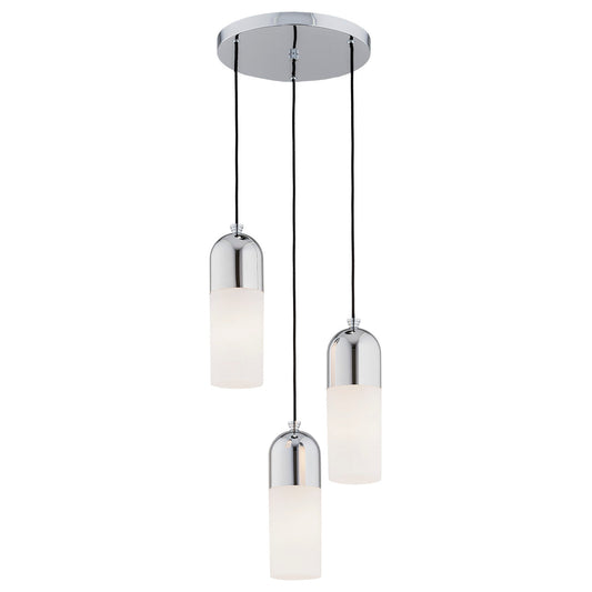 Burgos hanglamp Opaalglas-chroom 3-lichts