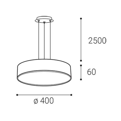 LED2 MONO SLIM P-Z hanglamp - afmetingen