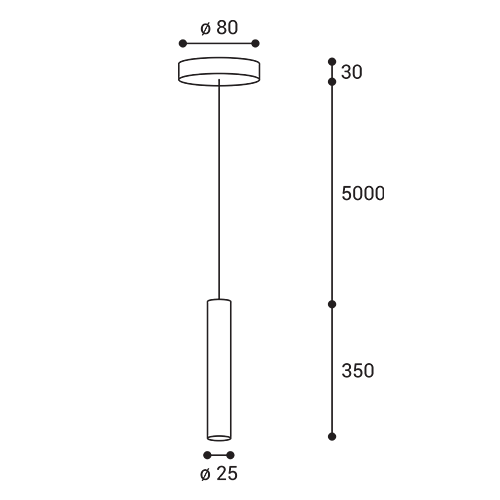 LED2 MIKY SLIM Z hanglamp - afmetingen