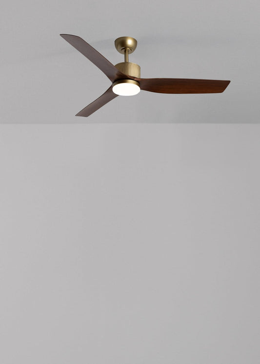 Astorivo plafondventilator goud & donker hout DC 43W LED Ø132 cm