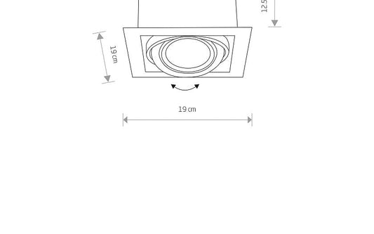 DOWNLIGHT I wit maattekening (zaagmaat 16,5 x 16,5 cm)