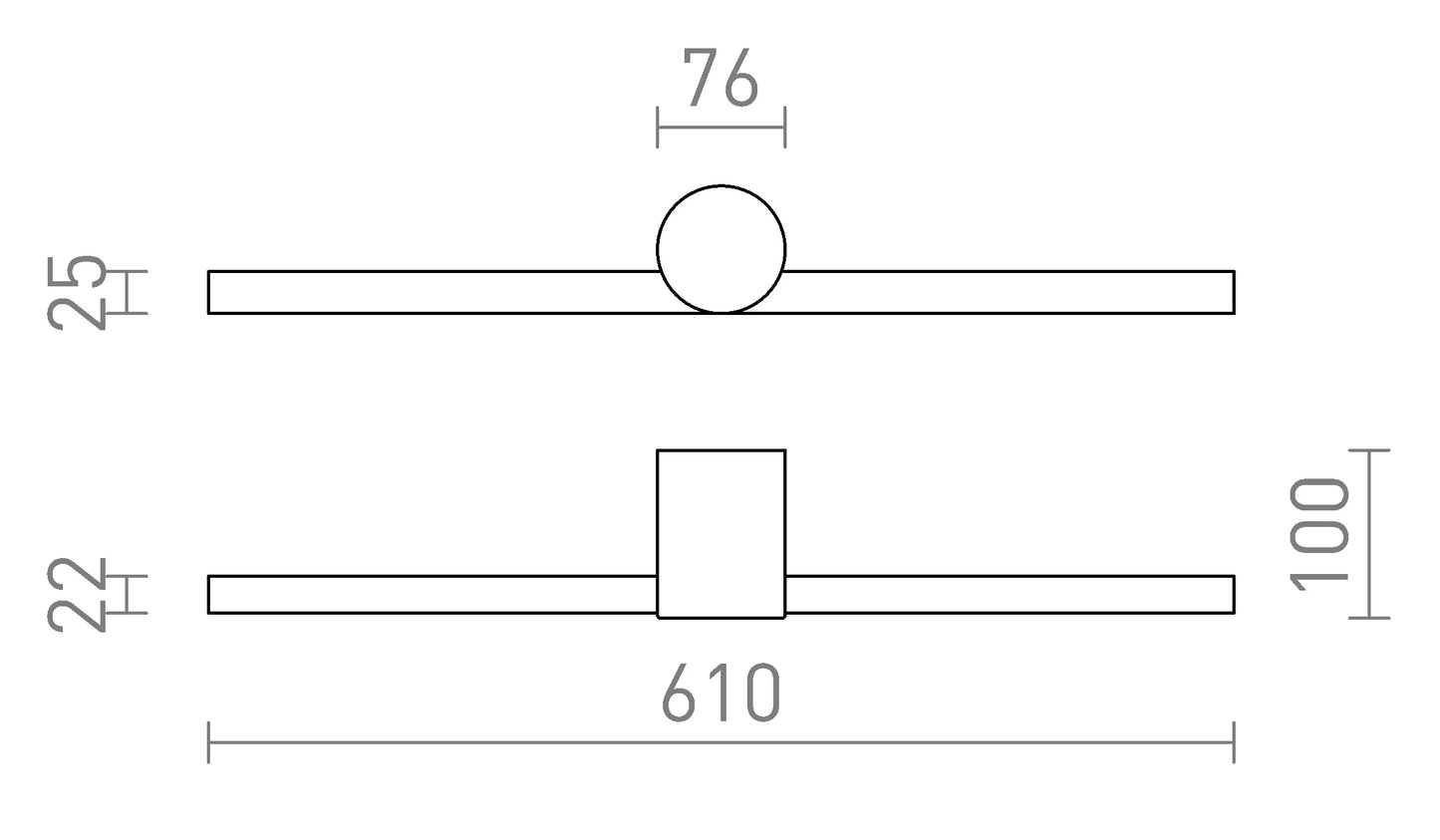 Aureon Panel 60 | LED-Wandleuchte | 61 cm weiß oder schwarz