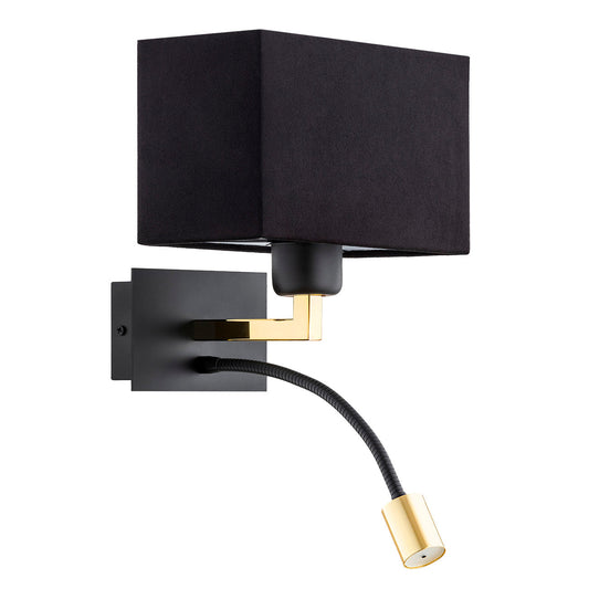 Bill wandlamp Zwart-messing