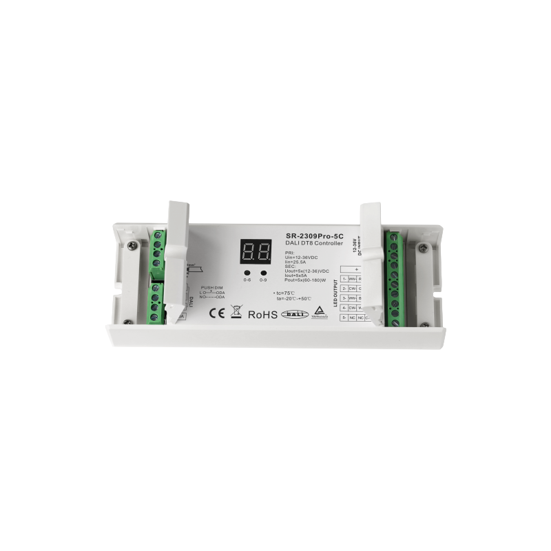 Sunricher DALI Triac dimmer 5 kanalen toepassing