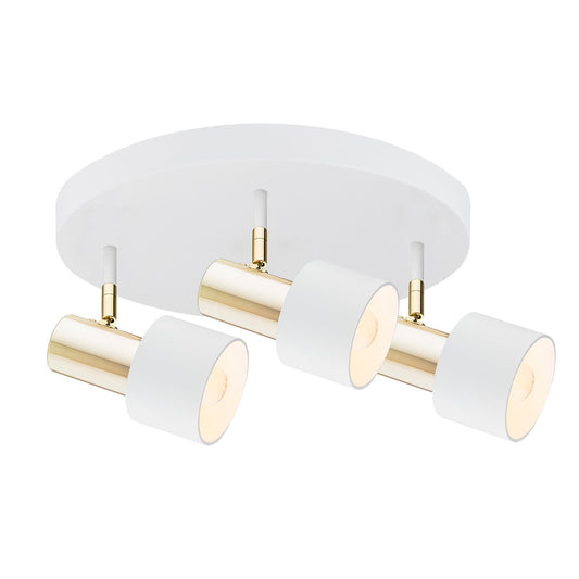Doria plafondlamp Wit met messing