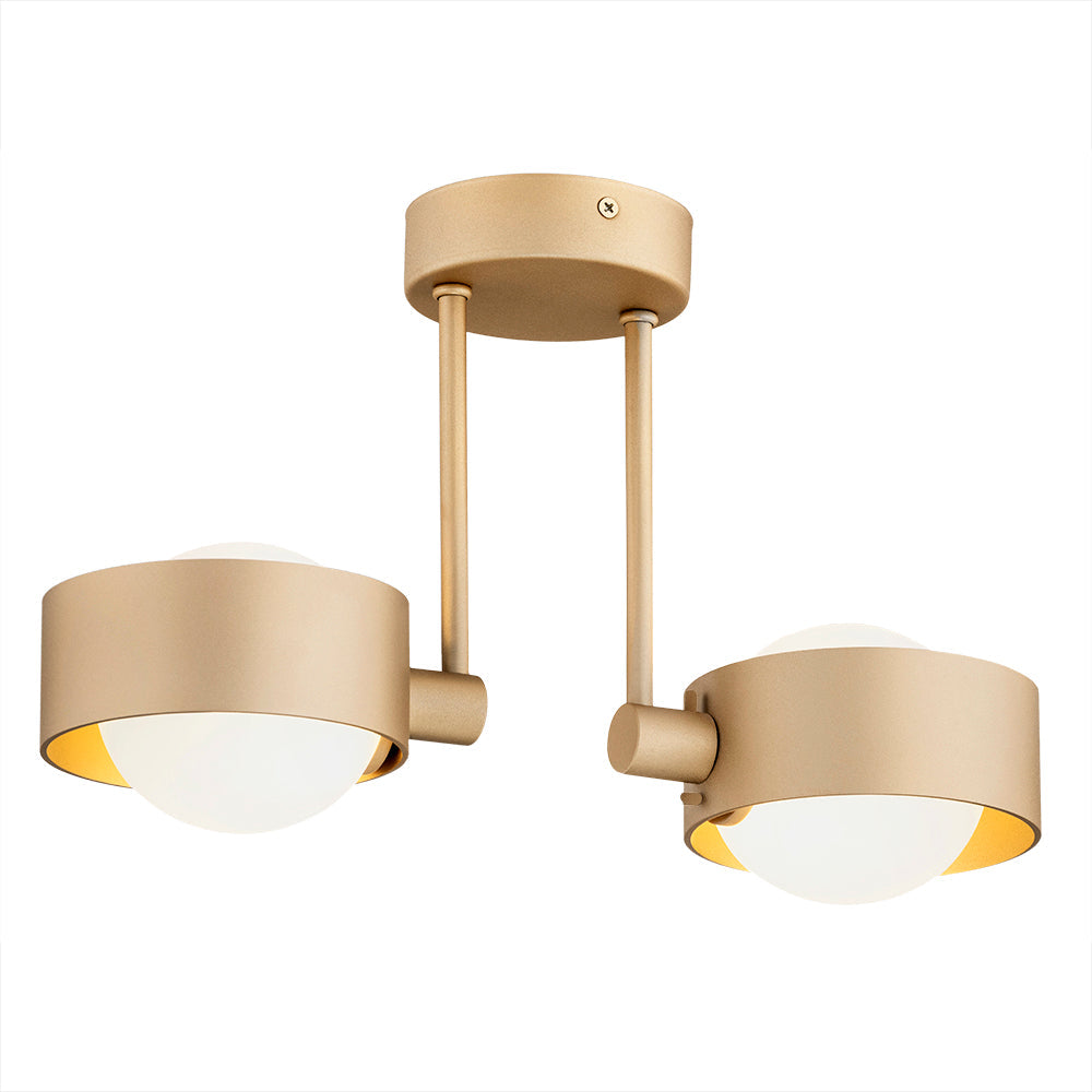 Massimo Plus hanglamp Opaalglas-goud 2-lichts