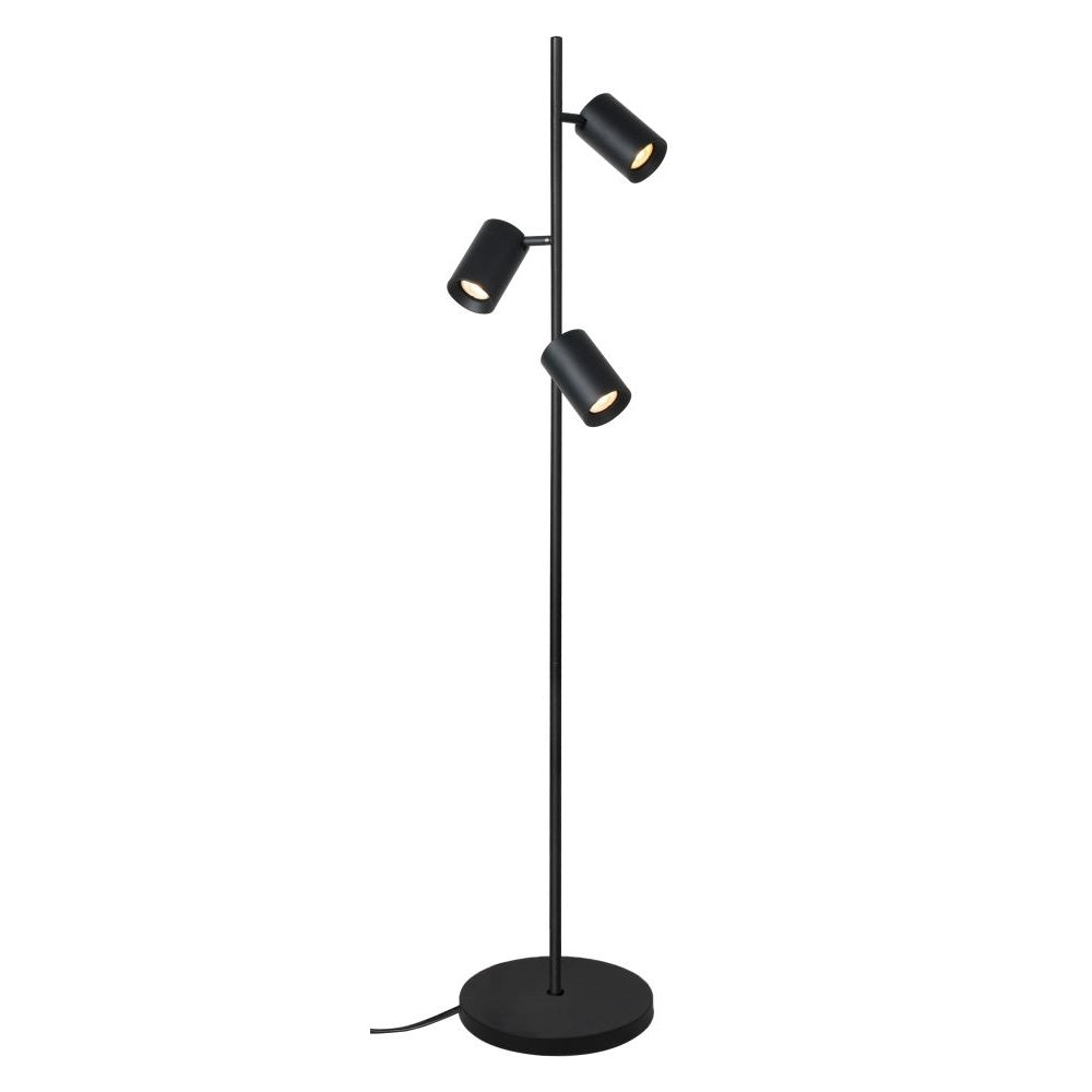 MEGANO 3-lichts vloerlamp 3× GU10 160 cm zwart