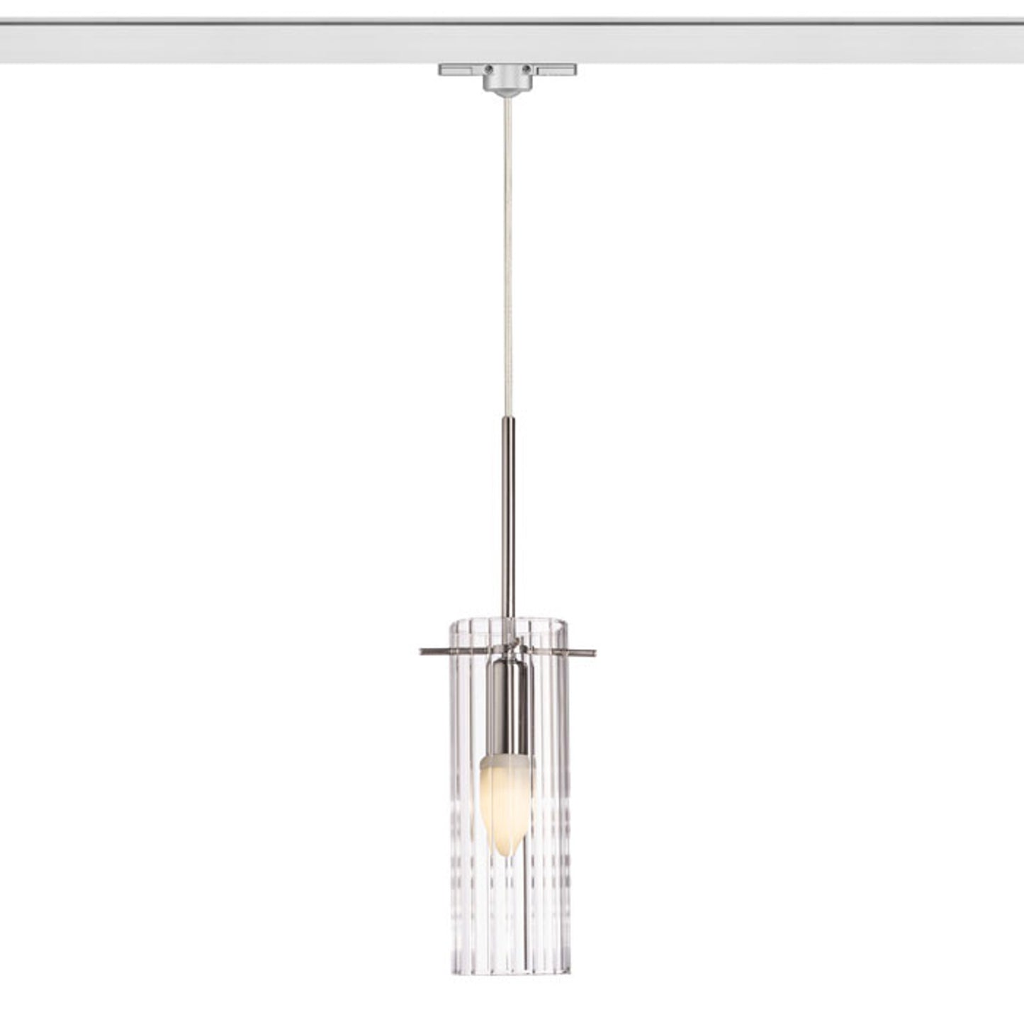 GIFT 3-fase hanglamp getextureerd glas & chroom