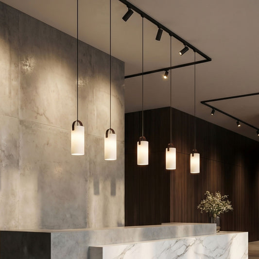 JULIETTA 31 3-fase hanglamp opaal cilinderglas