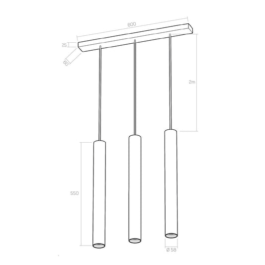 Organo CICCIO 55x3 technische tekening
