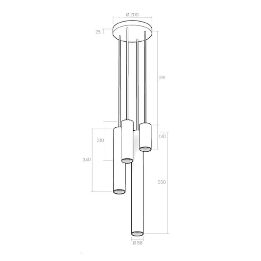 Organo CICCIO x4 technische tekening