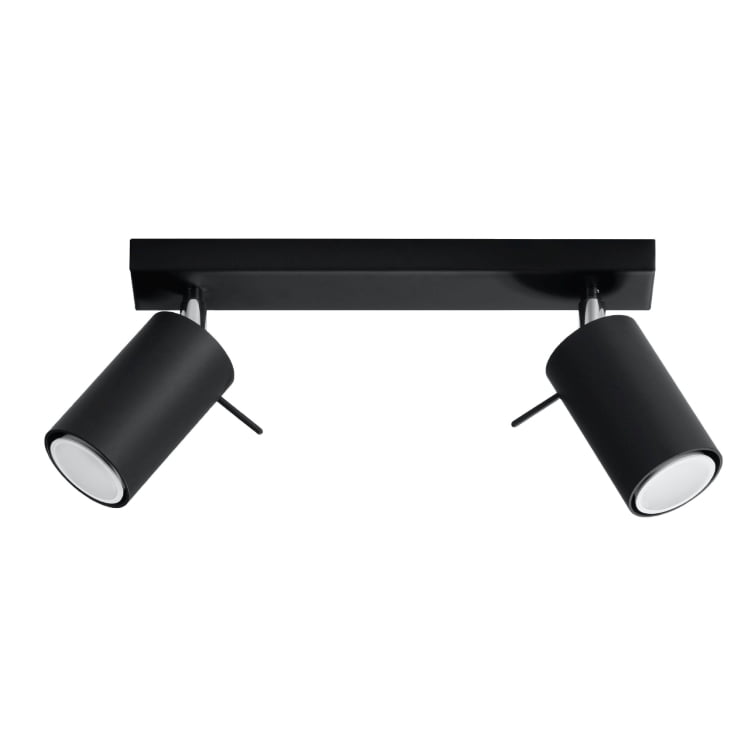 RING 2 plafondlamp 2 richtbare spots GU10 zwart