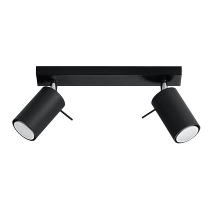 RING 2 plafondlamp 2 richtbare spots GU10 zwart