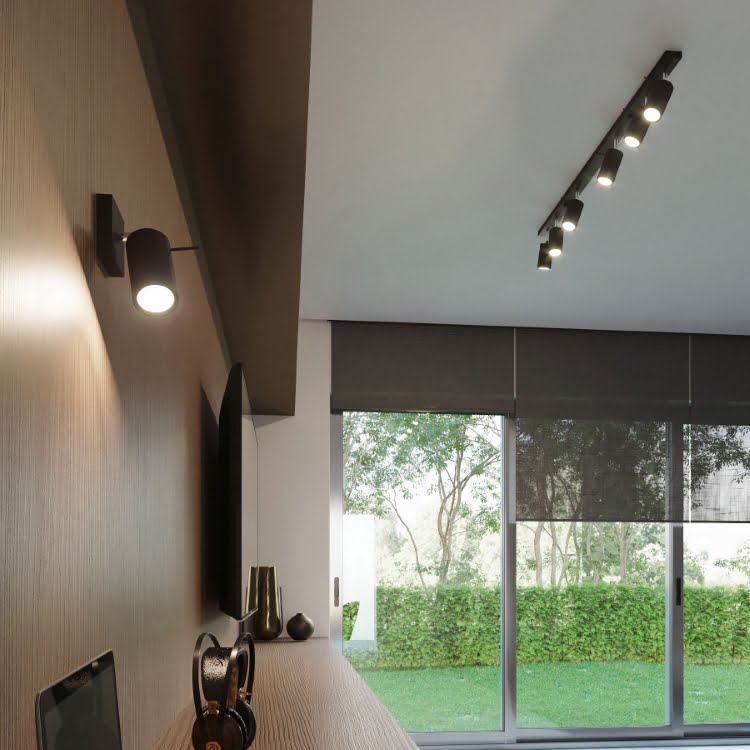 RING 2 plafondlamp 2 richtbare spots GU10 zwart