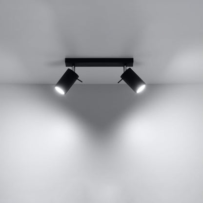 RING 2 plafondlamp 2 richtbare spots GU10 zwart