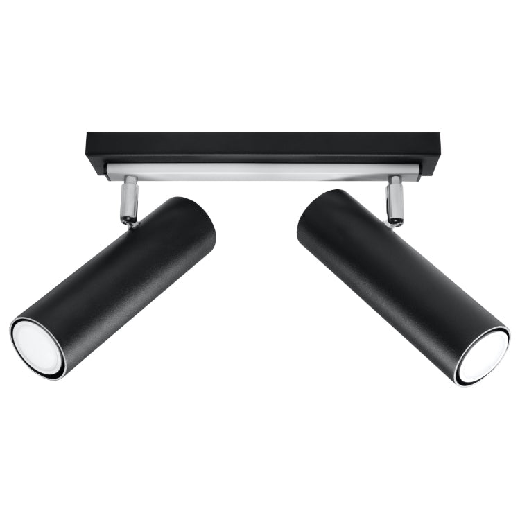 DIREZIONE 2 plafondlamp 2 spots cilinder GU10 zwart