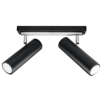 DIREZIONE 2 plafondlamp 2 spots cilinder GU10 zwart