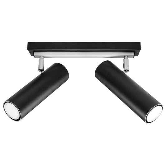 DIREZIONE 2 plafondlamp 2 spots cilinder GU10 zwart