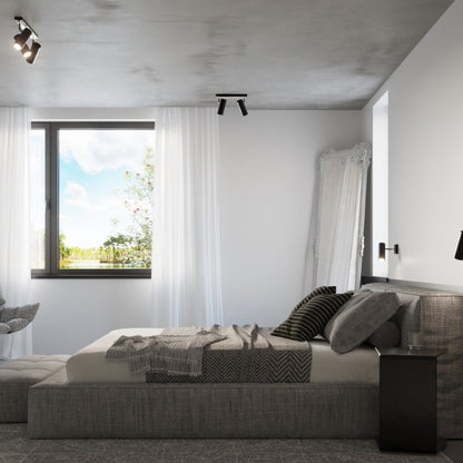 DIREZIONE 2 plafondlamp 2 spots cilinder GU10 zwart
