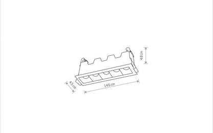 MINI LED 10W maattekening (zaagmaat 14 x 3,5 cm)