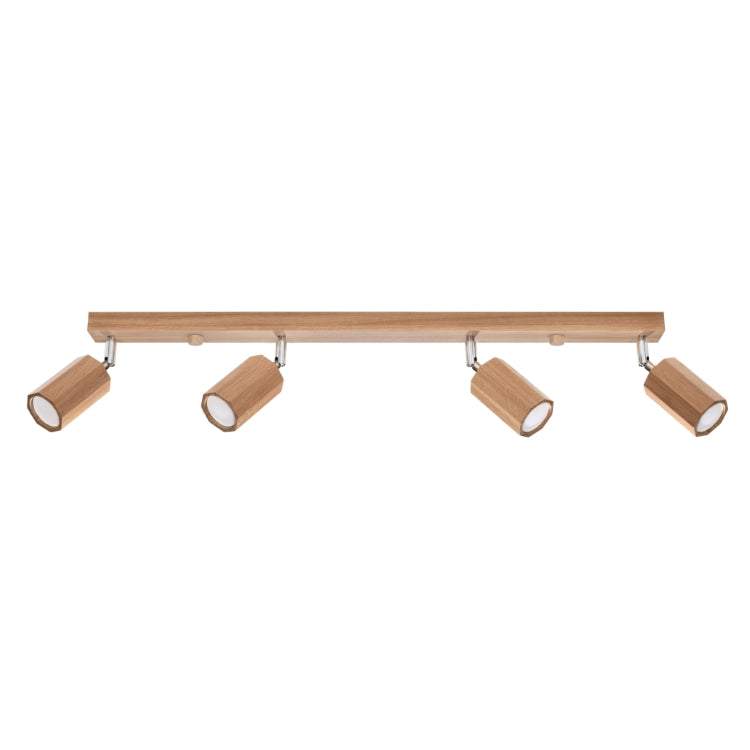ZEKE 4 plafondlamp 4 spots hout GU10 eiken
