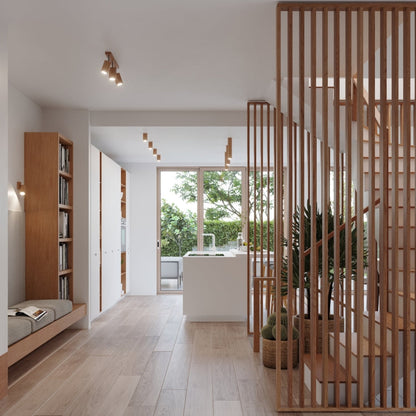 ZEKE 4 plafondlamp 4 spots hout GU10 eiken