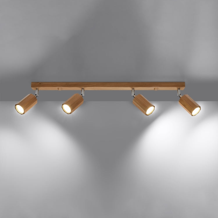 ZEKE 4 plafondlamp 4 spots hout GU10 eiken