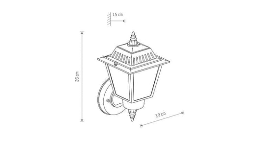 Anaro E27 buitenwandlamp IP44 zwart