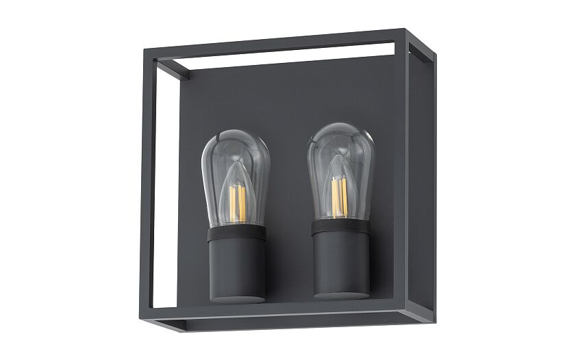 Margano E14 buitenwandlamp IP54 grafiet