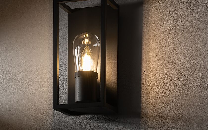 Margano E14 buitenwandlamp IP54 grafiet