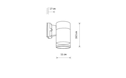 Rockano E27 buitenwandlamp spot IP44 grafiet