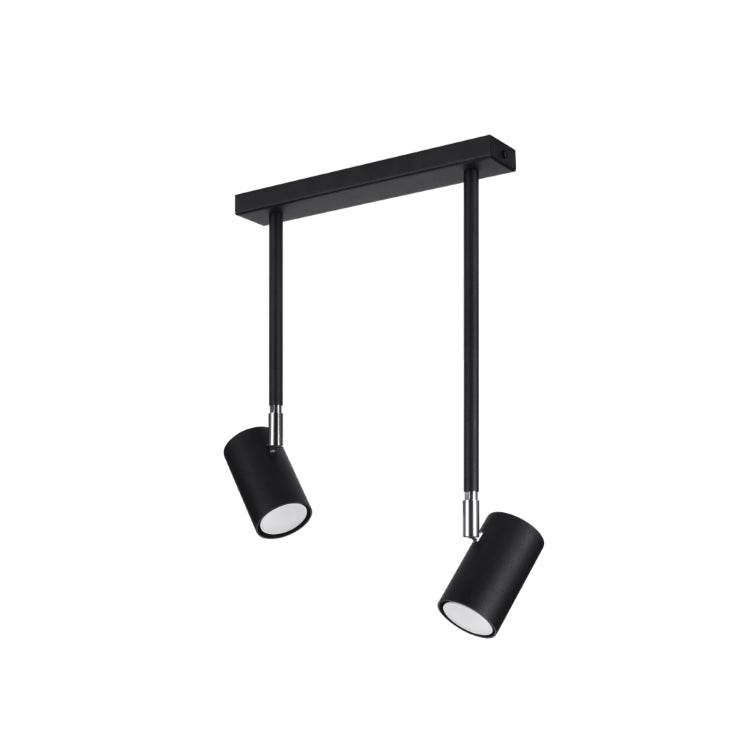 NORANO 2 plafondlamp lange armen 2 spots GU10 zwart