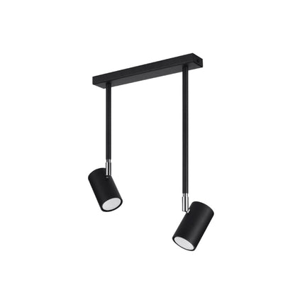 NORANO 2 plafondlamp lange armen 2 spots GU10 zwart
