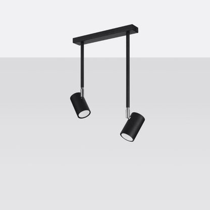 NORANO 2 plafondlamp lange armen 2 spots GU10 zwart