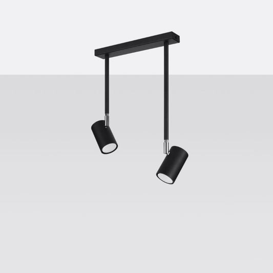 NORANO 2 plafondlamp lange armen 2 spots GU10 zwart