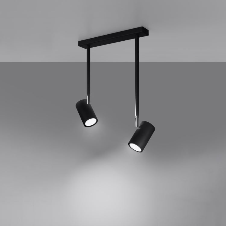 NORANO 2 plafondlamp lange armen 2 spots GU10 zwart