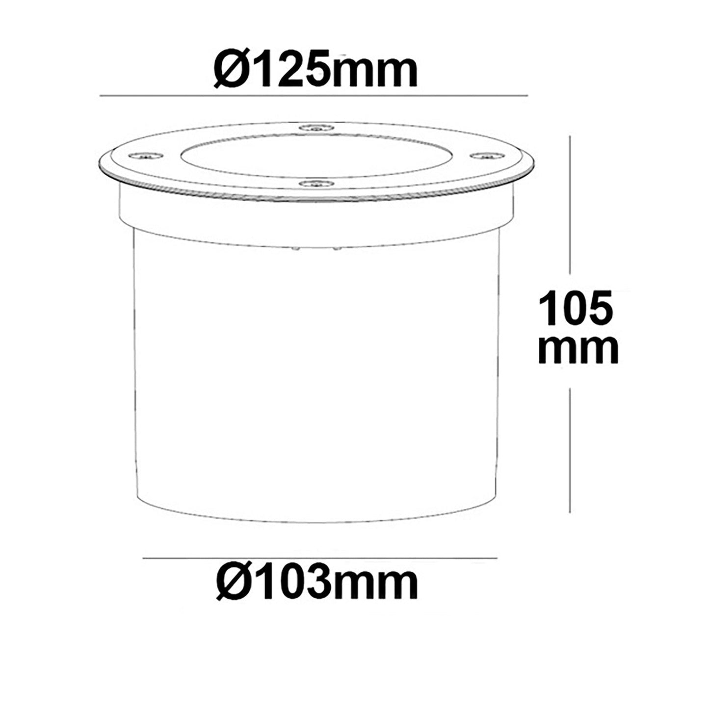 Grondspot RVS rond Ø125 9,2W 700lm 90° 3000K IP67