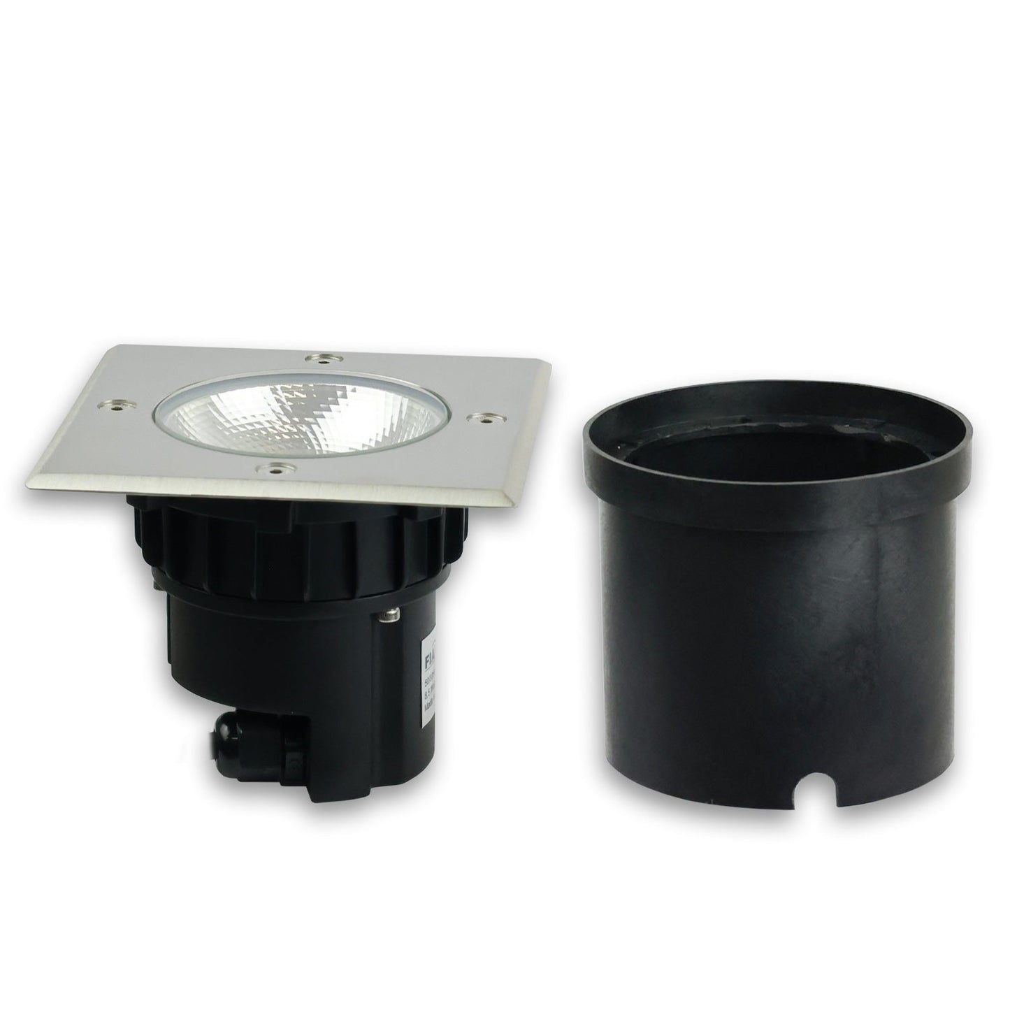 Grondspot RVS vierkant 9,2W 700lm 90° 3000K IP67