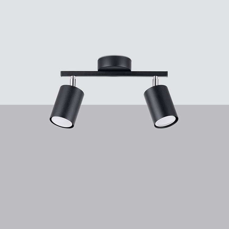 LEMMI 2 plafondlamp 2 richtbare spots GU10 zwart