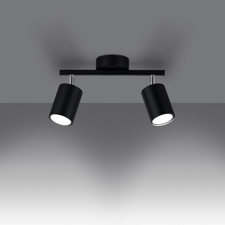 LEMMI 2 plafondlamp 2 richtbare spots GU10 zwart