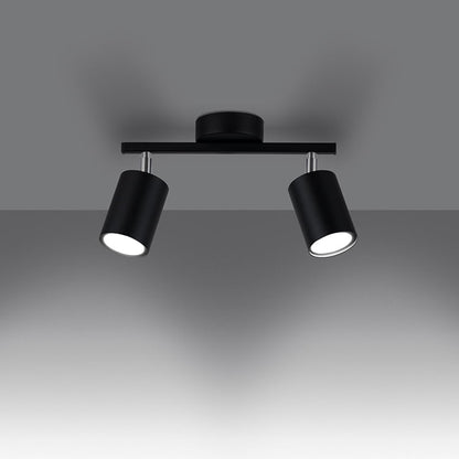 LEMMI 2 plafondlamp 2 richtbare spots GU10 zwart