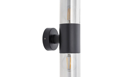Idano E27 buitenwandlamp rookglas IP44