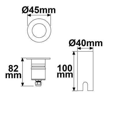Grondspot RVS Ø45 3W 30° 3000K IP67