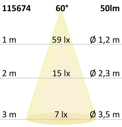 Grondspot zwart Ø60 2-zijdig 3W 60° 3000K IP67