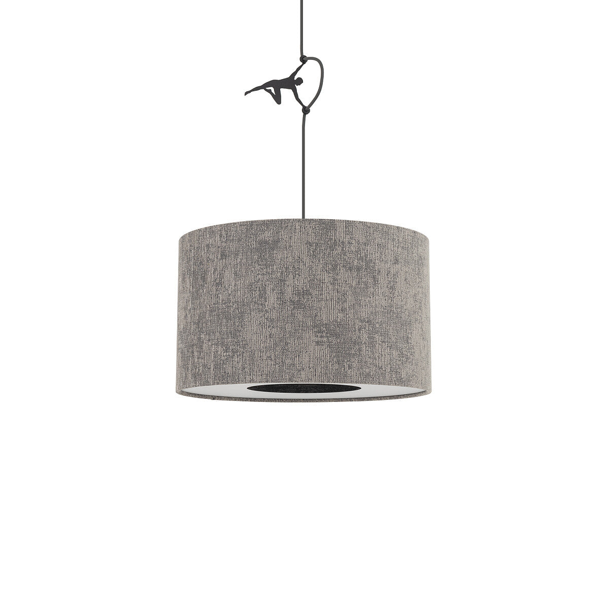 LAGO hanglamp grijze stoffen kap detailfoto