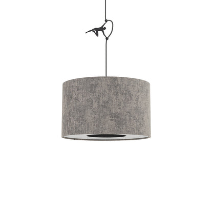 LAGO hanglamp grijze stoffen kap detailfoto